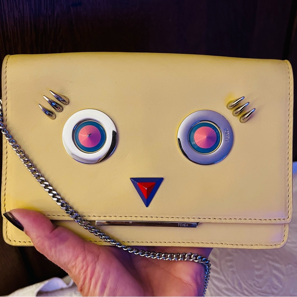 FENDI Monster Hypnoteyes Yellow Multicolor Shoulder Bag